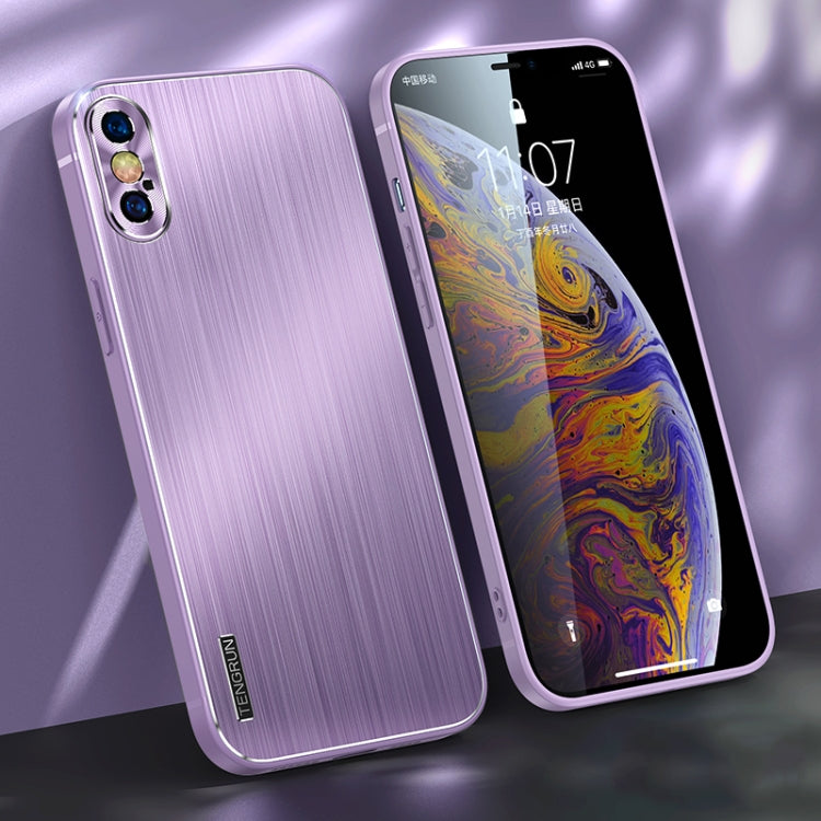 For iPhone X / XS Brushed Texture Shockproof Phone Case