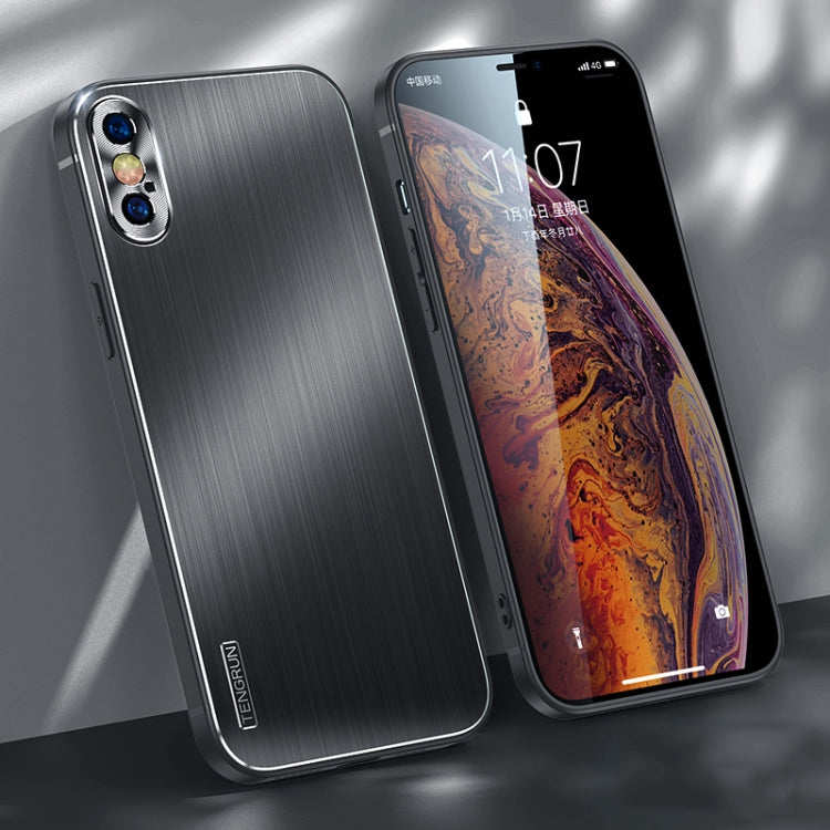 For iPhone X / XS Brushed Texture Shockproof Phone Case