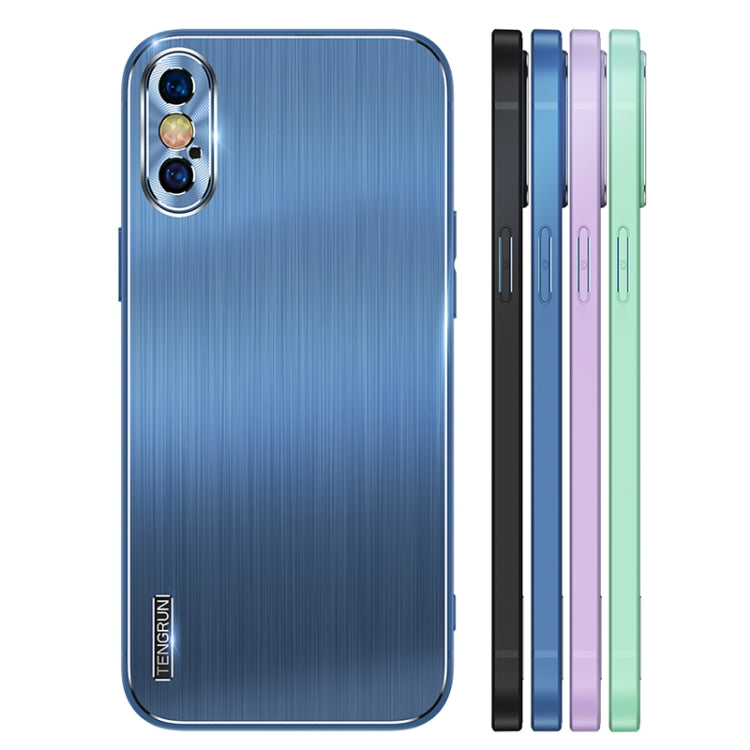 For iPhone X / XS Brushed Texture Shockproof Phone Case