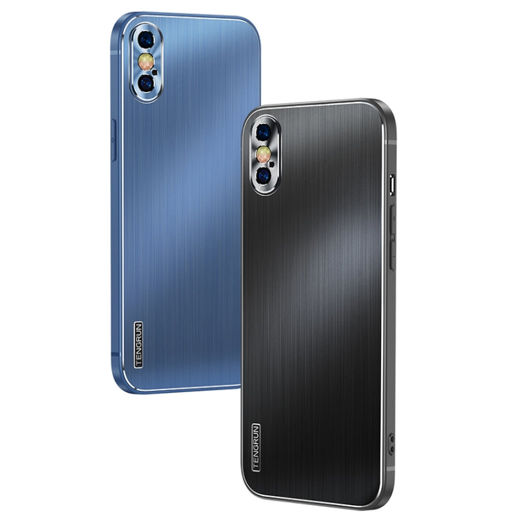 For iPhone XR Brushed Texture Shockproof Phone Case