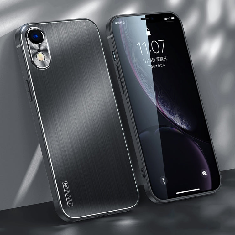 For iPhone XR Brushed Texture Shockproof Phone Case