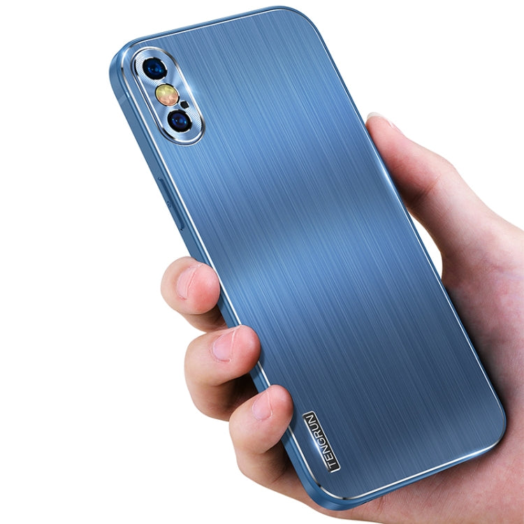 For iPhone XR Brushed Texture Shockproof Phone Case