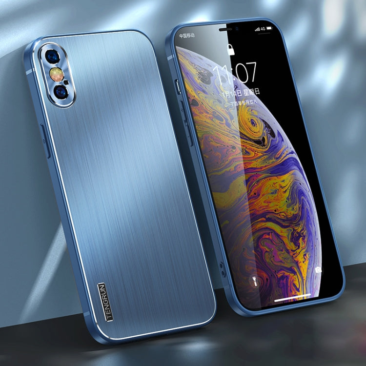 For iPhone XS Max Brushed Texture Shockproof Phone Case
