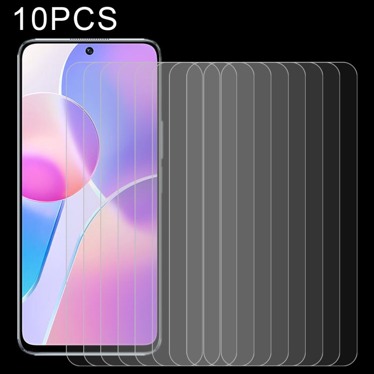 10 PCS For Honor X30i / X8 0.26mm 9H 2.5D Tempered Glass Film