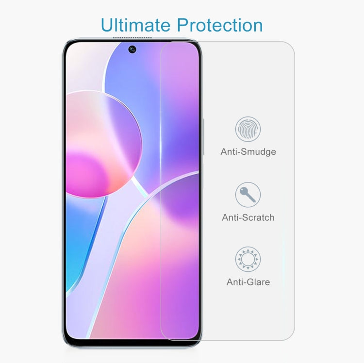 10 PCS For Honor X30i / X8 0.26mm 9H 2.5D Tempered Glass Film