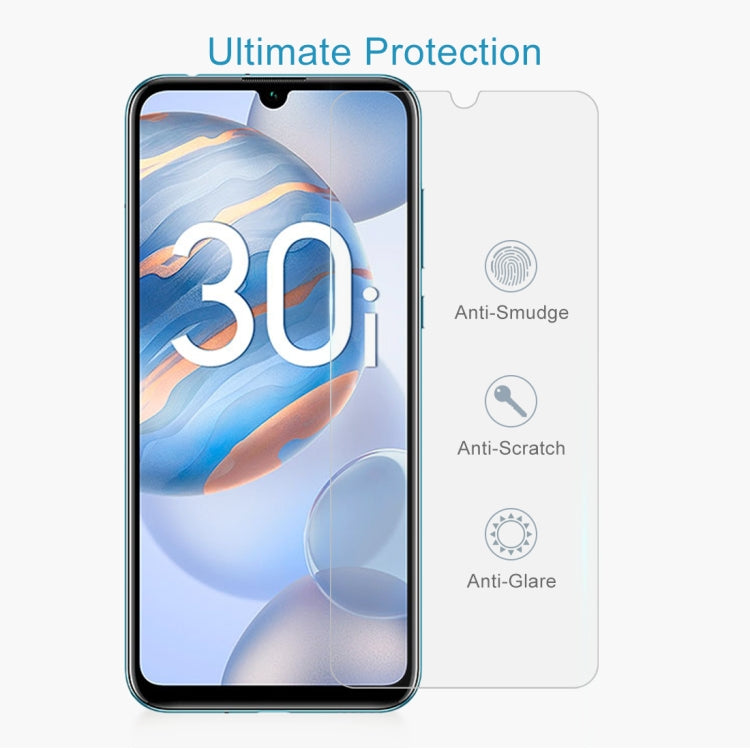 For Honor 30i 10 PCS 0.26mm 9H 2.5D Tempered Glass Film