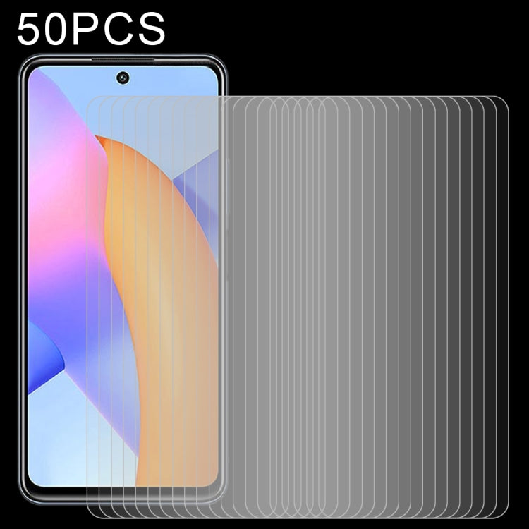 For Honor 10X Lite 50 PCS 0.26mm 9H 2.5D Tempered Glass Film