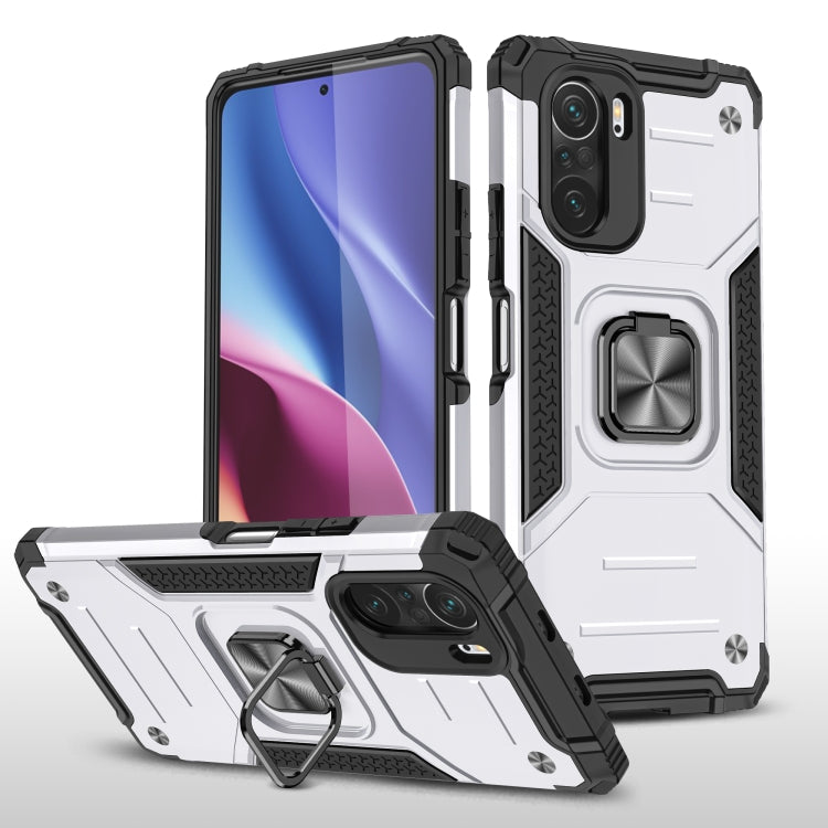 For Xiaomi Redmi K40 Magnetic Armor Shockproof Phone Case with Metal Ring Holder