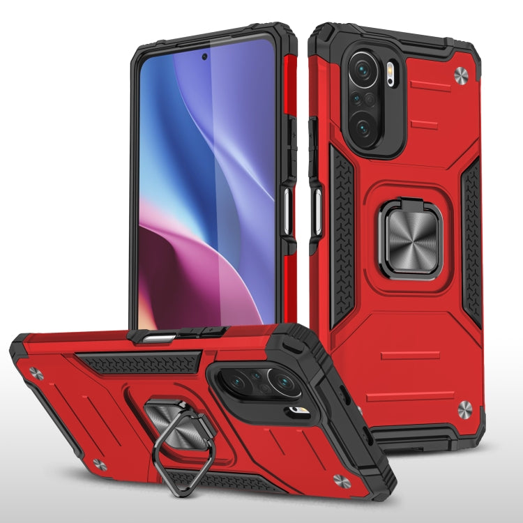 For Xiaomi Redmi K40 Magnetic Armor Shockproof Phone Case with Metal Ring Holder