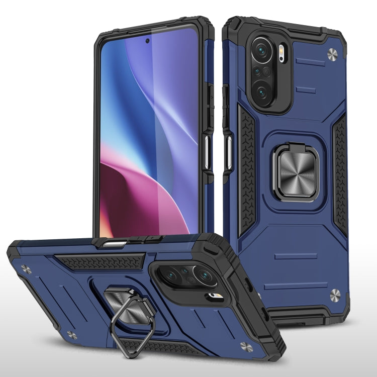 For Xiaomi Redmi K40 Magnetic Armor Shockproof Phone Case with Metal Ring Holder