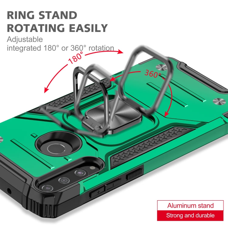 For Huawei Y6P Magnetic Armor Shockproof Phone Case with Metal Ring Holder