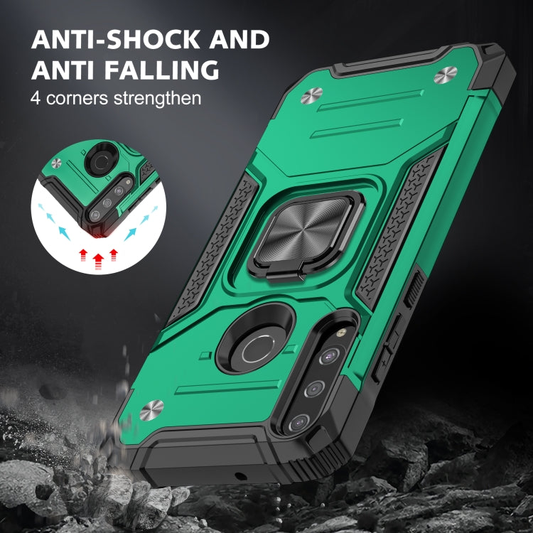 For Huawei Y6P Magnetic Armor Shockproof Phone Case with Metal Ring Holder