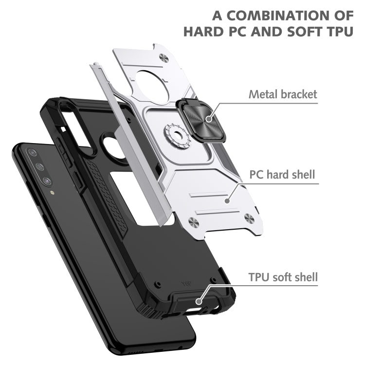 For Huawei Y6P Magnetic Armor Shockproof Phone Case with Metal Ring Holder