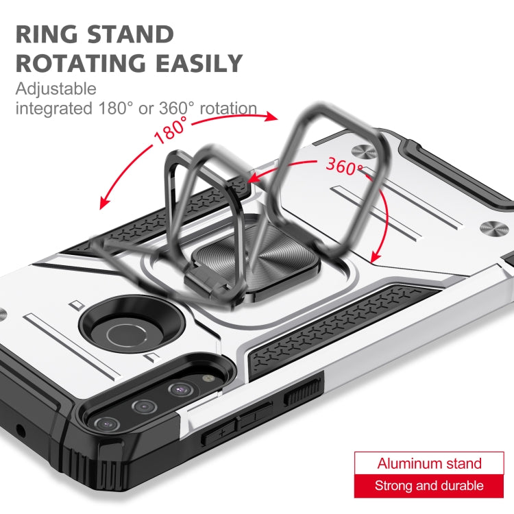 For Huawei Y6P Magnetic Armor Shockproof Phone Case with Metal Ring Holder
