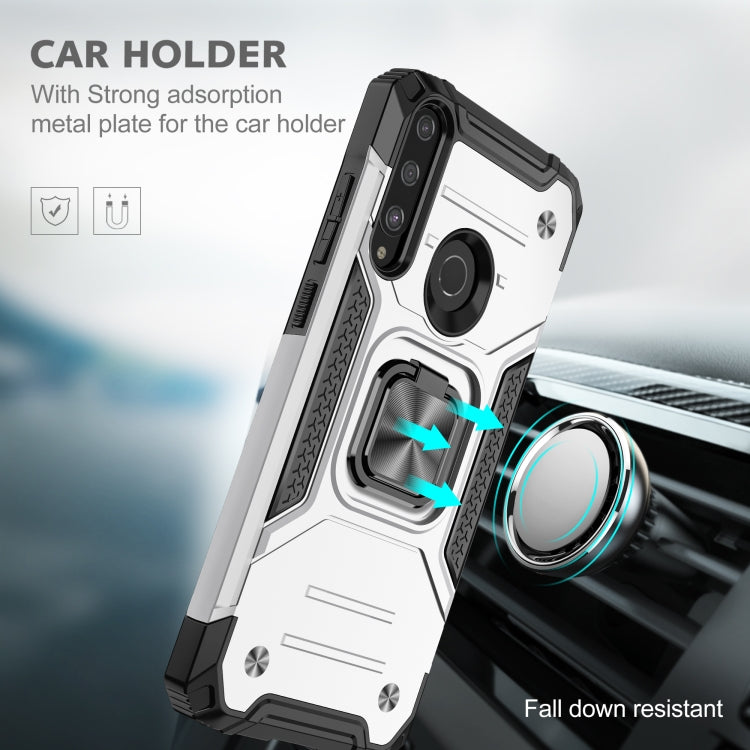 For Huawei Y6P Magnetic Armor Shockproof Phone Case with Metal Ring Holder