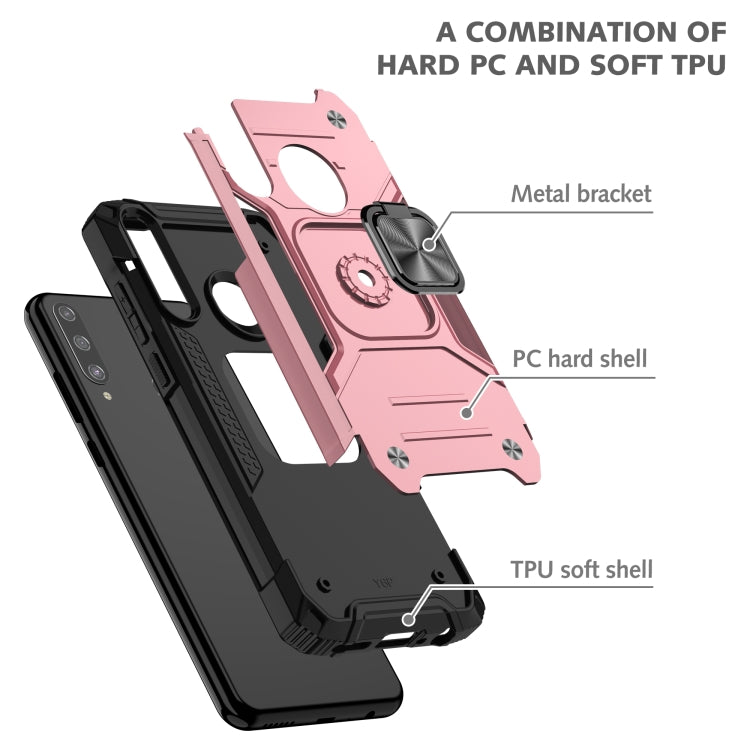 For Huawei Y6P Magnetic Armor Shockproof Phone Case with Metal Ring Holder