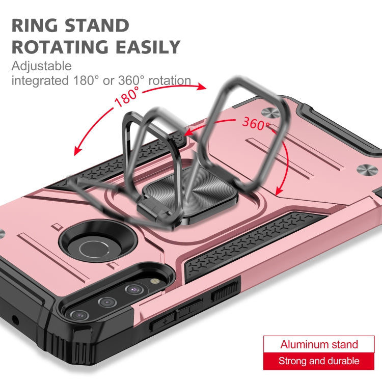 For Huawei Y6P Magnetic Armor Shockproof Phone Case with Metal Ring Holder