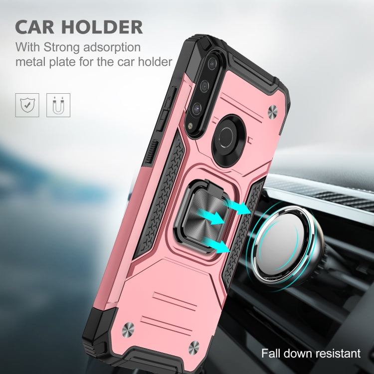 For Huawei Y6P Magnetic Armor Shockproof Phone Case with Metal Ring Holder