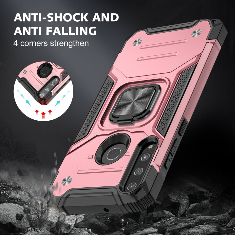 For Huawei Y6P Magnetic Armor Shockproof Phone Case with Metal Ring Holder