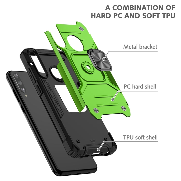 For Huawei Y6P Magnetic Armor Shockproof Phone Case with Metal Ring Holder