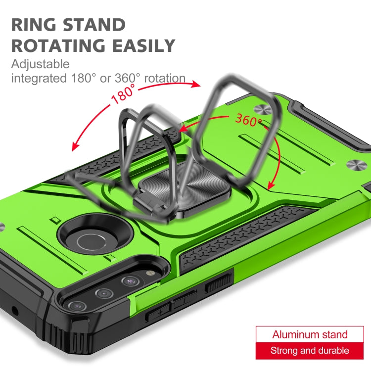 For Huawei Y6P Magnetic Armor Shockproof Phone Case with Metal Ring Holder