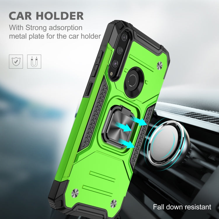 For Huawei Y6P Magnetic Armor Shockproof Phone Case with Metal Ring Holder