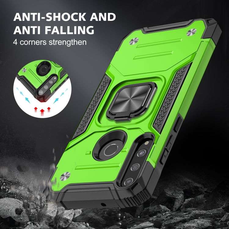 For Huawei Y6P Magnetic Armor Shockproof Phone Case with Metal Ring Holder