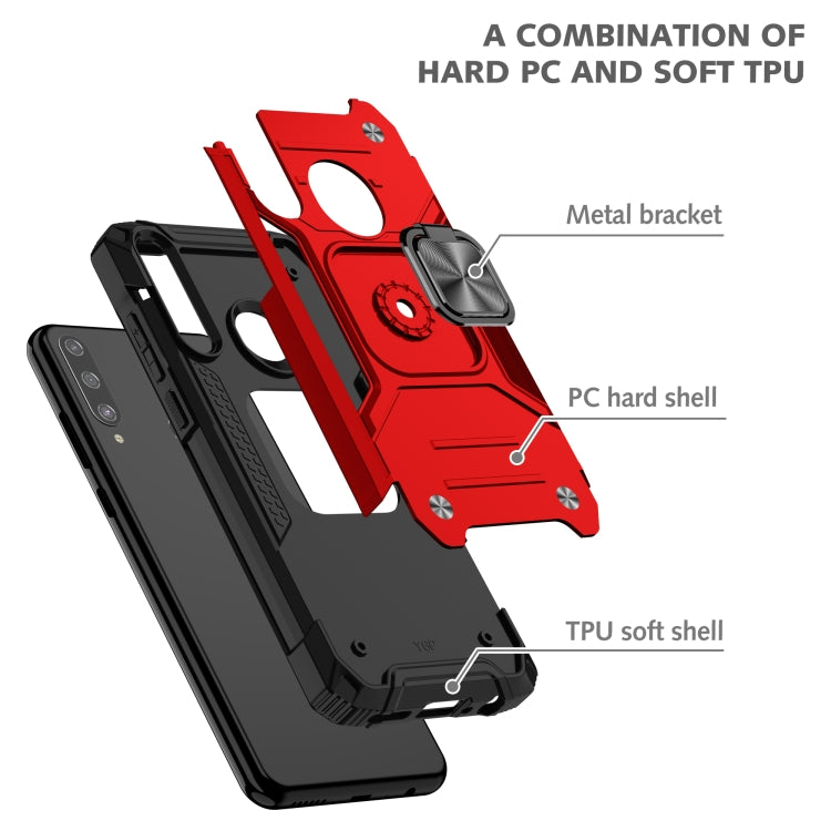 For Huawei Y6P Magnetic Armor Shockproof Phone Case with Metal Ring Holder