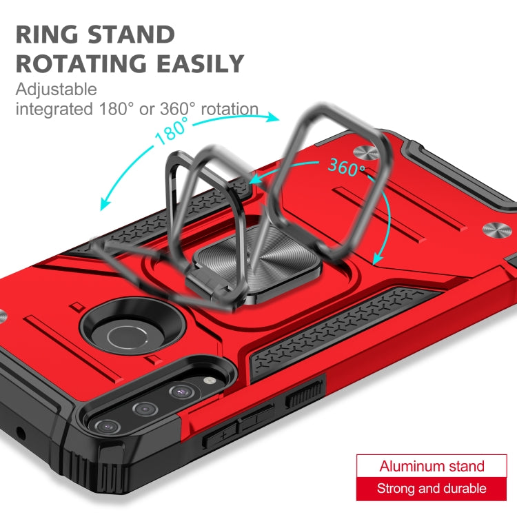 For Huawei Y6P Magnetic Armor Shockproof Phone Case with Metal Ring Holder