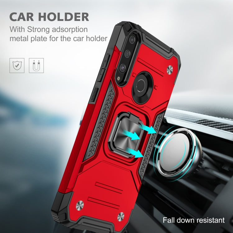 For Huawei Y6P Magnetic Armor Shockproof Phone Case with Metal Ring Holder