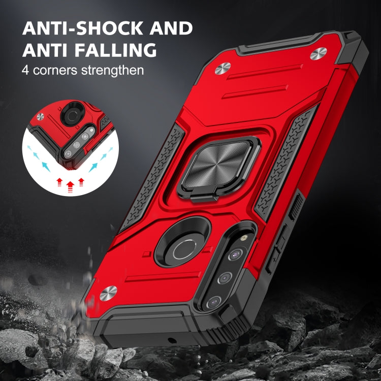 For Huawei Y6P Magnetic Armor Shockproof Phone Case with Metal Ring Holder