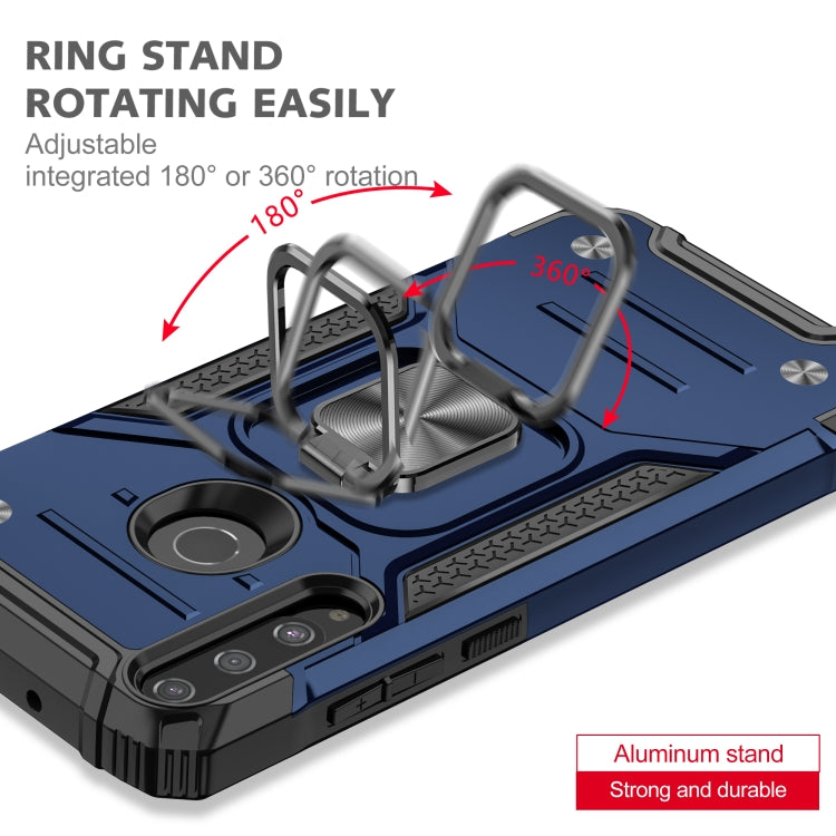 For Huawei Y6P Magnetic Armor Shockproof Phone Case with Metal Ring Holder