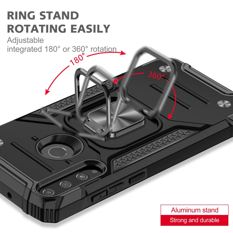 For Huawei Y6P Magnetic Armor Shockproof Phone Case with Metal Ring Holder