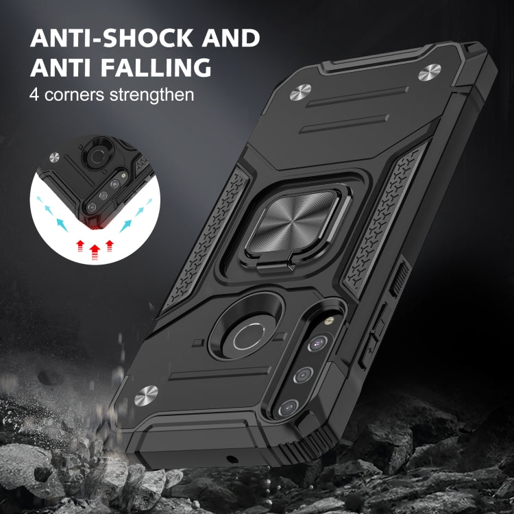 For Huawei Y6P Magnetic Armor Shockproof Phone Case with Metal Ring Holder