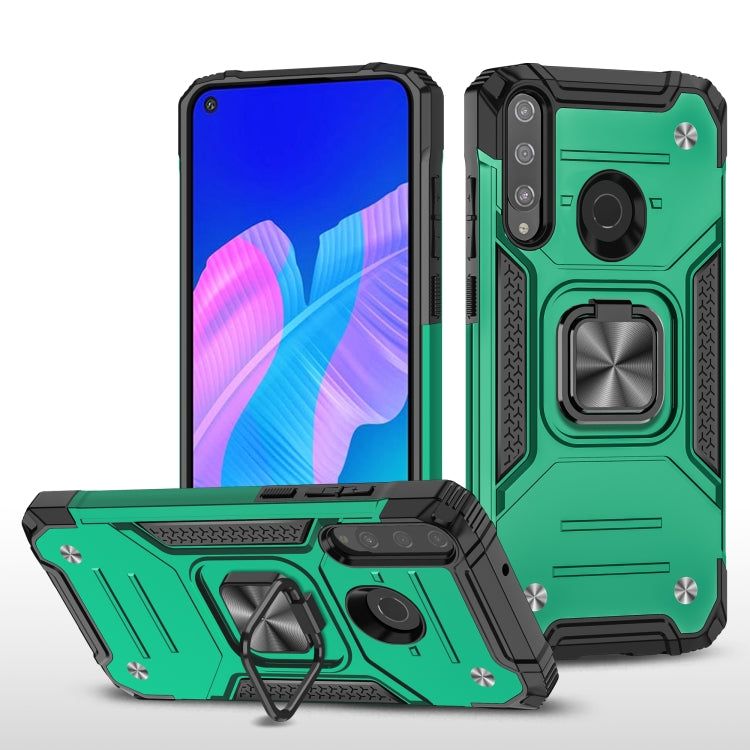 For Huawei Y7P Magnetic Armor Shockproof Phone Case with Metal Ring Holder