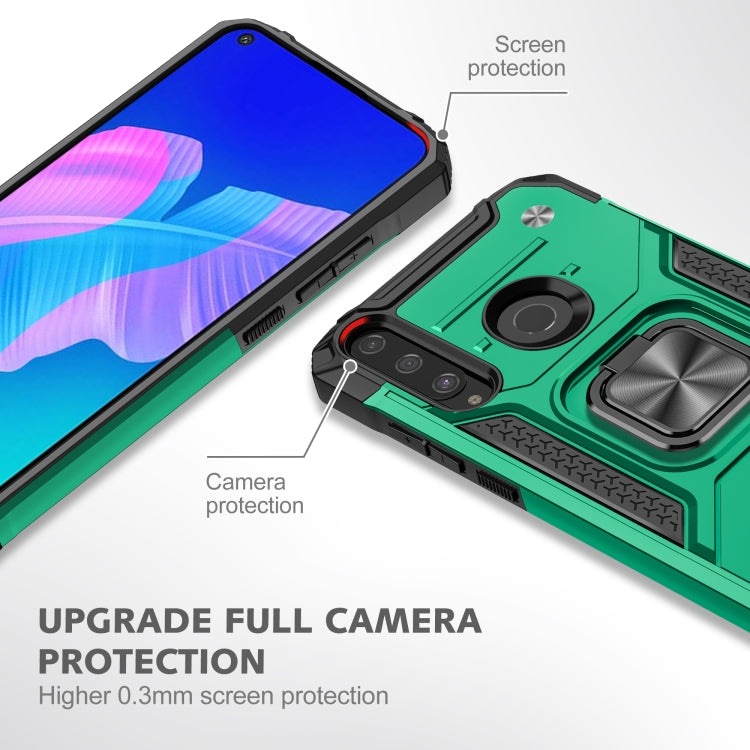 For Huawei Y7P Magnetic Armor Shockproof Phone Case with Metal Ring Holder