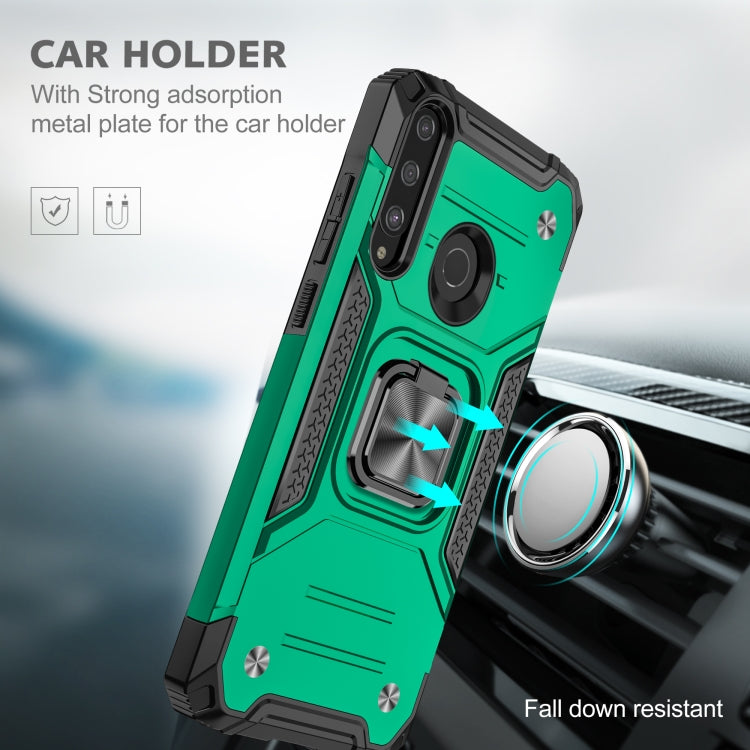 For Huawei Y7P Magnetic Armor Shockproof Phone Case with Metal Ring Holder