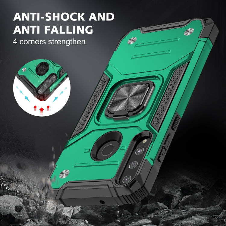 For Huawei Y7P Magnetic Armor Shockproof Phone Case with Metal Ring Holder