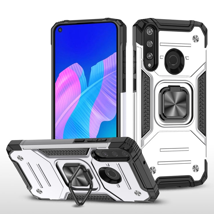 For Huawei Y7P Magnetic Armor Shockproof Phone Case with Metal Ring Holder
