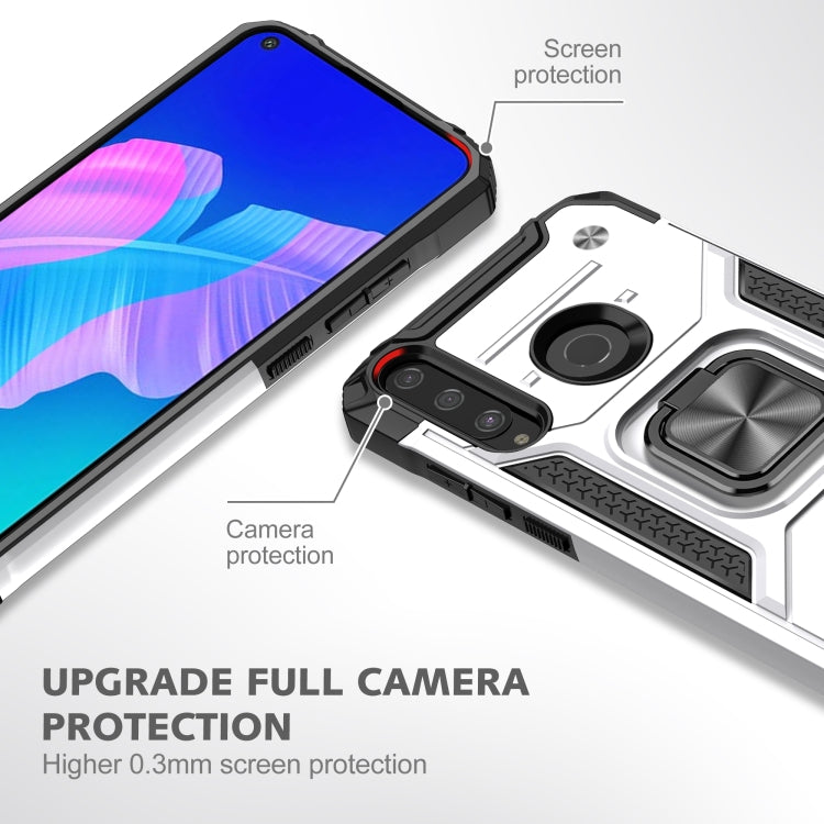 For Huawei Y7P Magnetic Armor Shockproof Phone Case with Metal Ring Holder