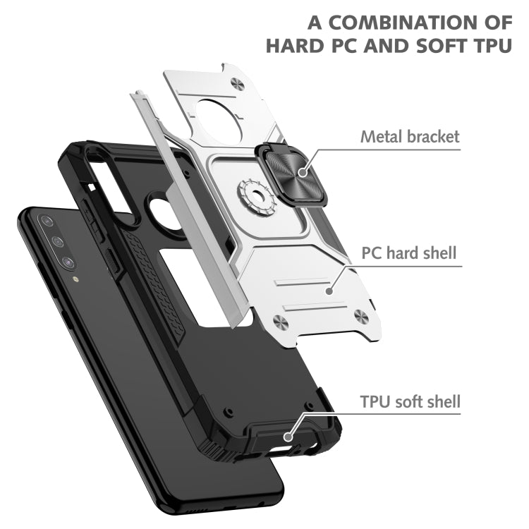 For Huawei Y7P Magnetic Armor Shockproof Phone Case with Metal Ring Holder