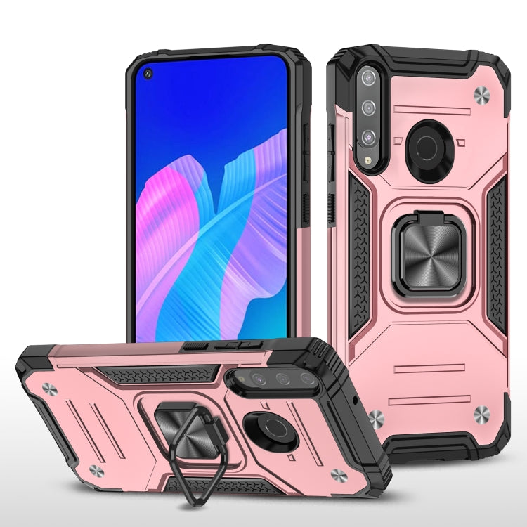 For Huawei Y7P Magnetic Armor Shockproof Phone Case with Metal Ring Holder