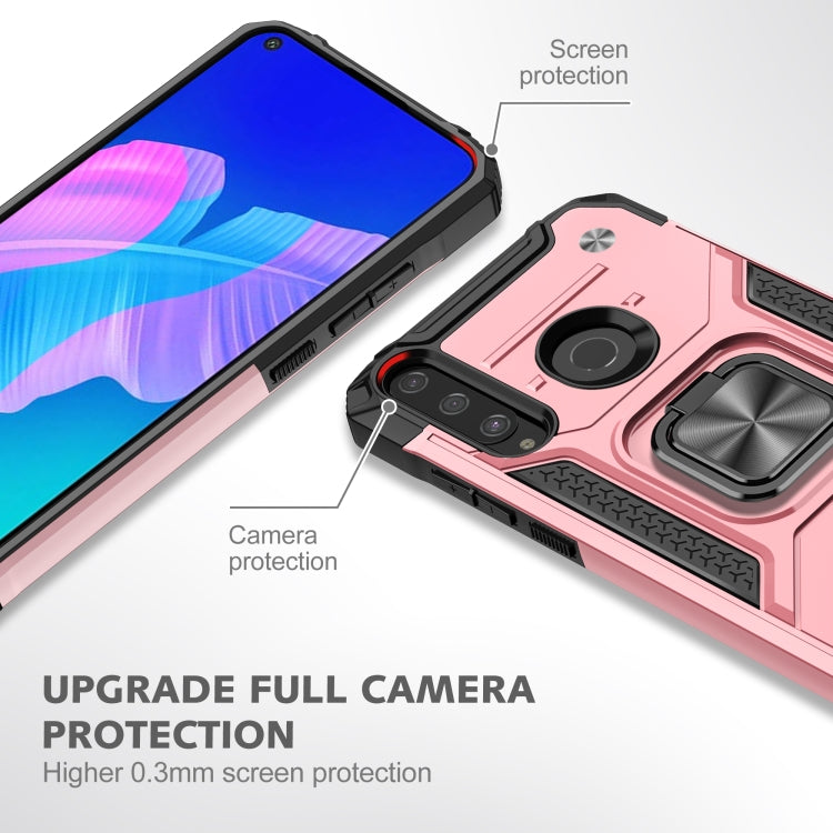 For Huawei Y7P Magnetic Armor Shockproof Phone Case with Metal Ring Holder
