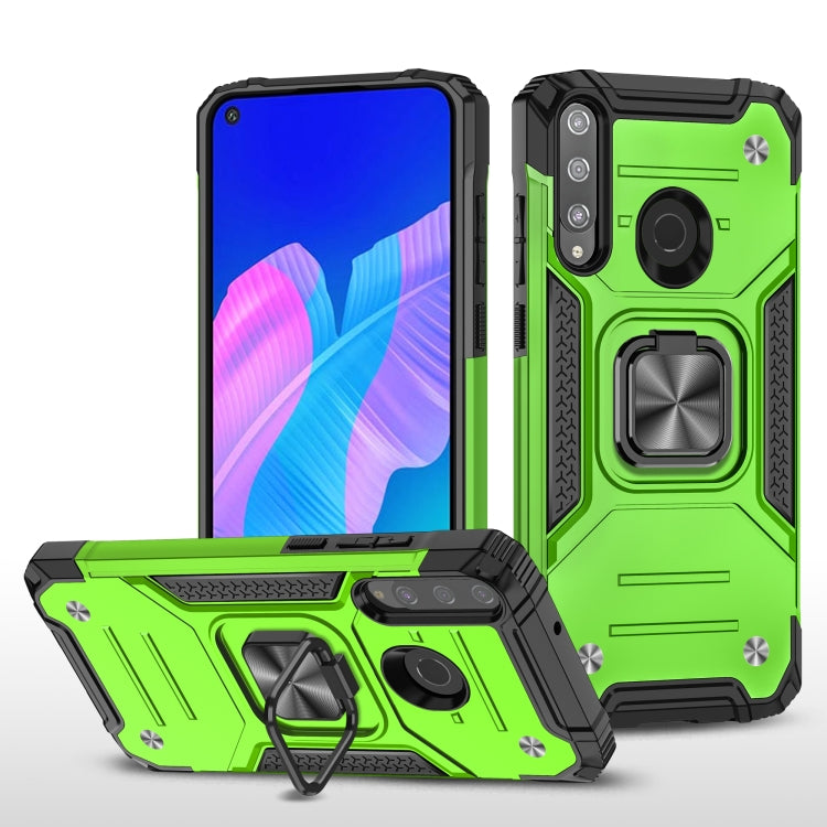 For Huawei Y7P Magnetic Armor Shockproof Phone Case with Metal Ring Holder