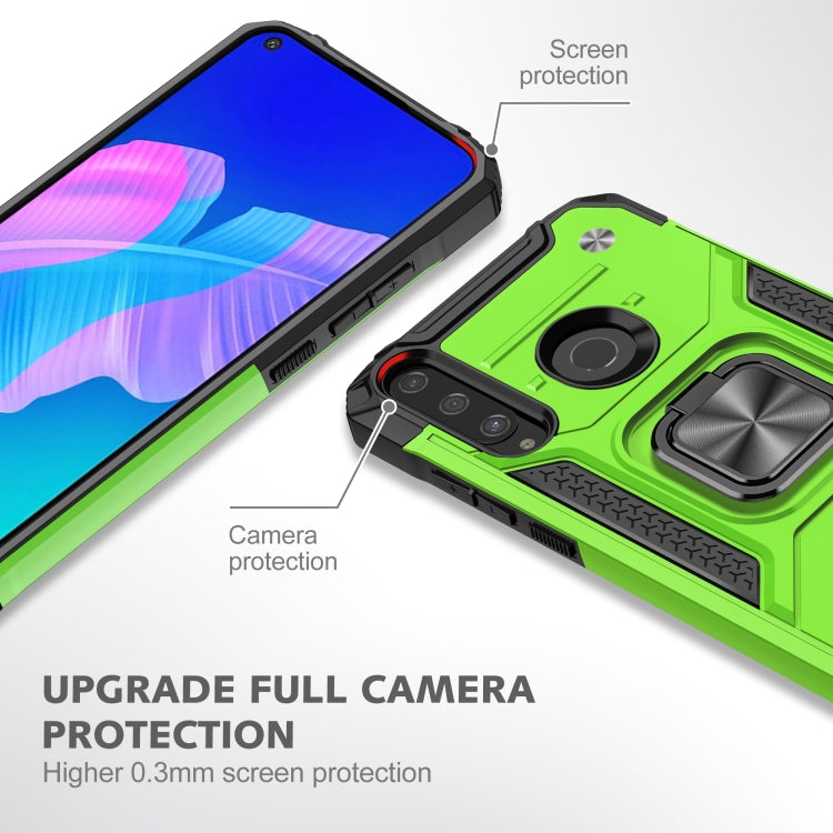 For Huawei Y7P Magnetic Armor Shockproof Phone Case with Metal Ring Holder