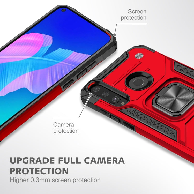 For Huawei Y7P Magnetic Armor Shockproof Phone Case with Metal Ring Holder
