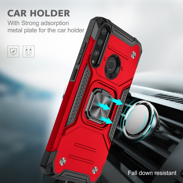 For Huawei Y7P Magnetic Armor Shockproof Phone Case with Metal Ring Holder