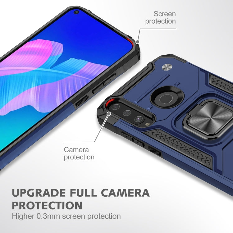 For Huawei Y7P Magnetic Armor Shockproof Phone Case with Metal Ring Holder
