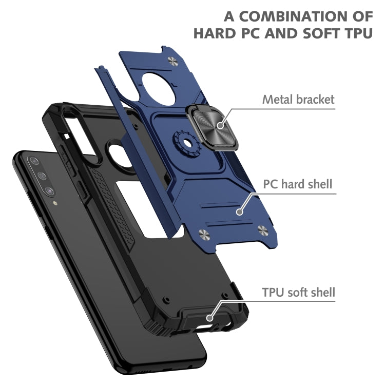 For Huawei Y7P Magnetic Armor Shockproof Phone Case with Metal Ring Holder