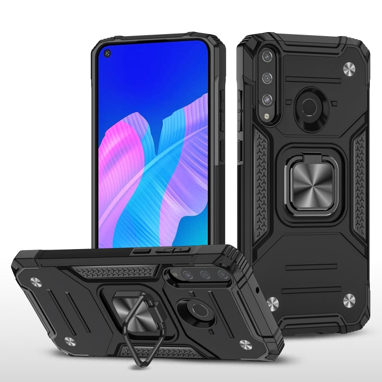 For Huawei Y7P Magnetic Armor Shockproof Phone Case with Metal Ring Holder